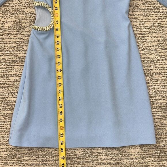 NWT SIMKHAI Katharine Embroidery Cut-out Mini Dress French Blue Size 4 - Picture 9 of 16